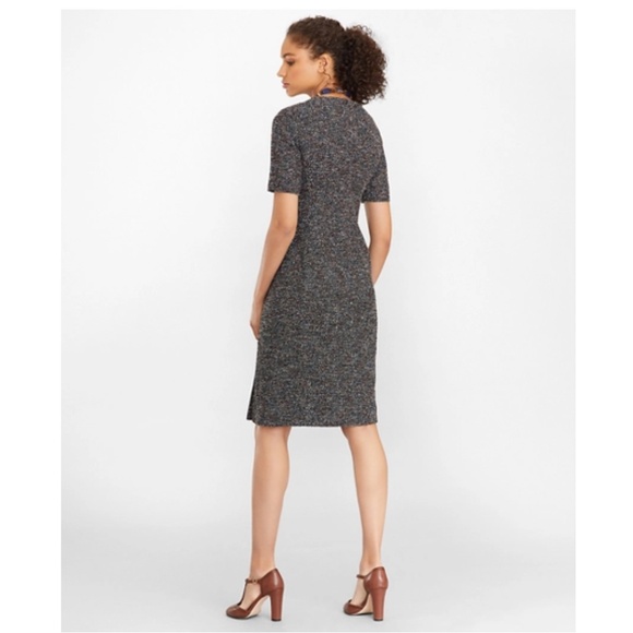 *NWT* Brooks Brothers Petite Boucle Tweed Sheath Dress in Black Multicolor - 10P - Picture 2 of 9